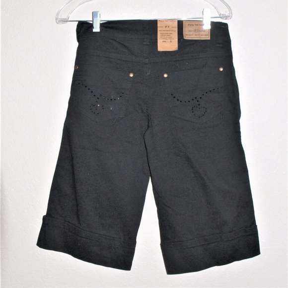 Ponny Tail Fashion Black Jean Shorts Women's Small - Picture 4 of 5
